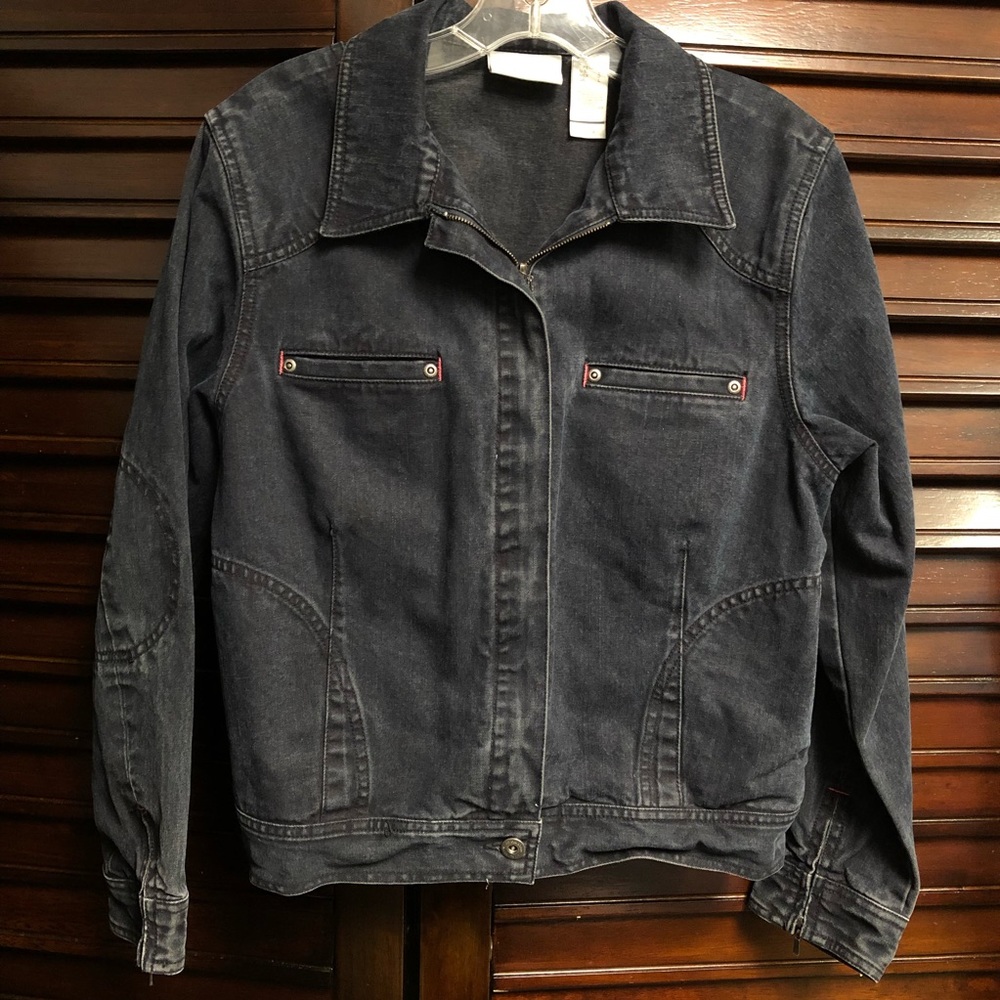Liz Claiborne L Petite Jean Jacket Dark Denim